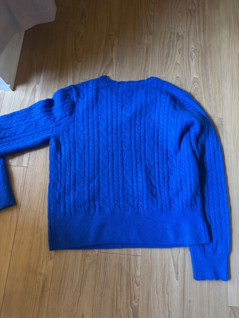 CeCe Bright Blue Cable-Knit Crewneck Sweater - Picture 3 of 3
